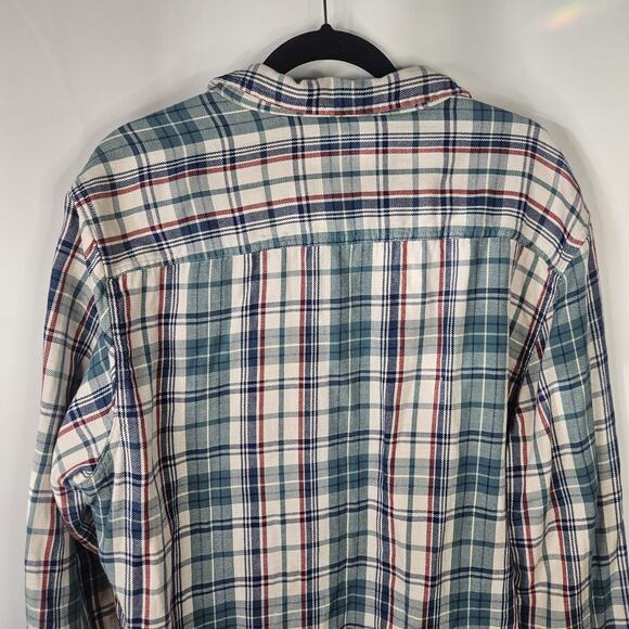 Toad and Co Blue Red Plaid Shirt Mens Sz Xl Long Sleeve Button Up Flannel - Picture 6 of 9